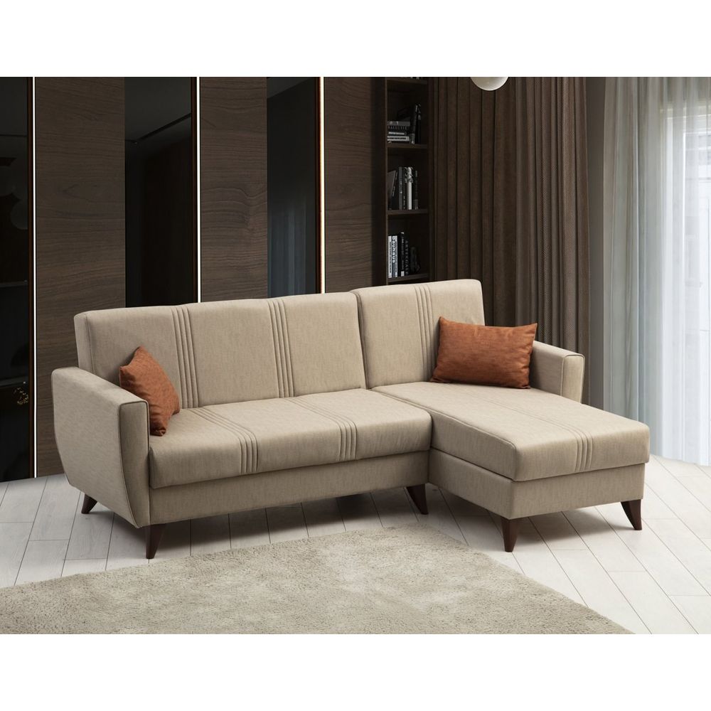 Zaden - Bež Ugaoni Sofa-Krevet slika 2