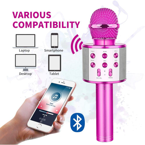 Bluetooth mikrofon pink slika 3