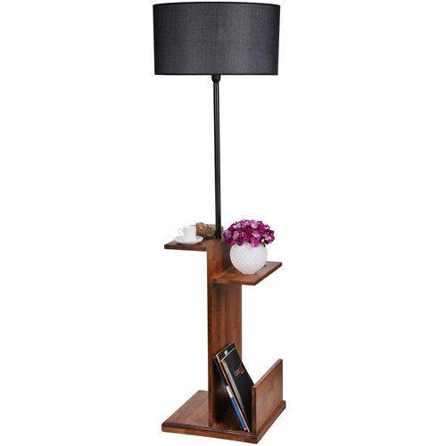 Vezir Siyah Lambader Silindir Hasır Siyah Abajurlu Black Floor Lamp slika 2