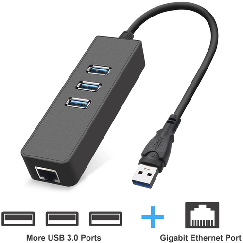 Adapter USB 3.0 na RJ45 i USB HUB 3 porta 2u1 slika 1