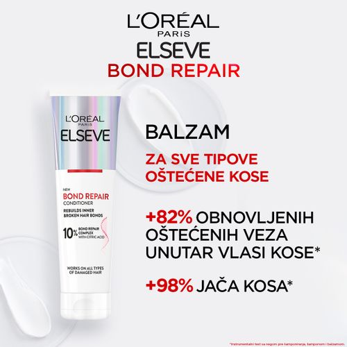 L'Oreal Paris Elseve Bond Repair balzam za sve tipove oštećene kose​ 150ml slika 5