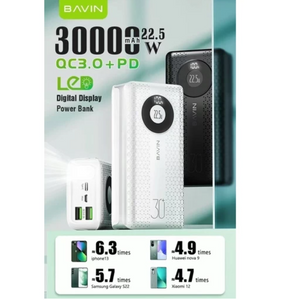 Bavin Power Bank 30000mAh 22.5W crna