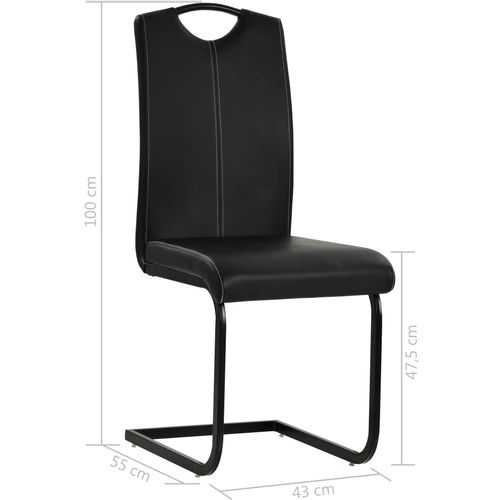Konzolne blagovaonske stolice od umjetne kože 2 kom crne slika 32