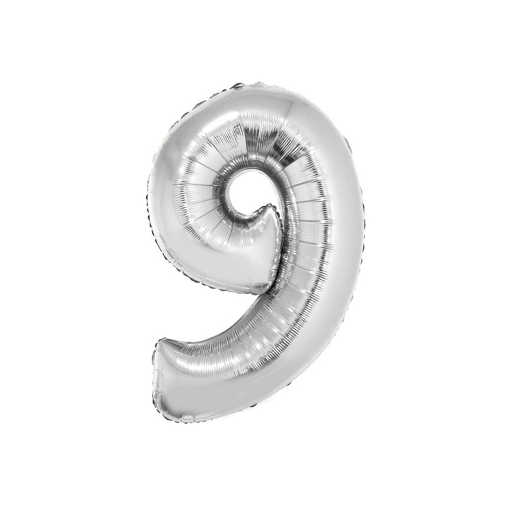FG-C85S9 Folijski Balon 9 Silver 92cm slika 1