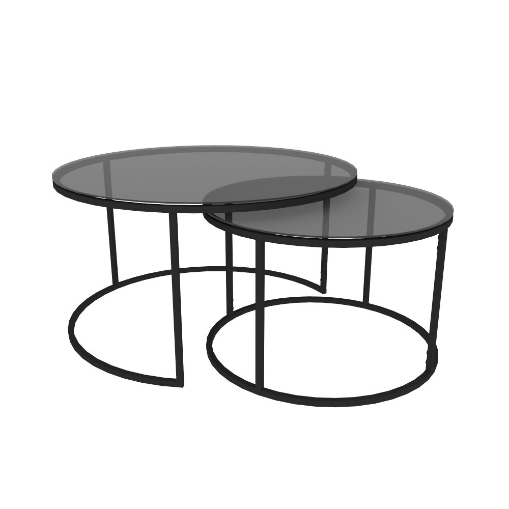 Set stolova za gniježđenje Tokyo - Black 60, crni (2 komada) slika 5