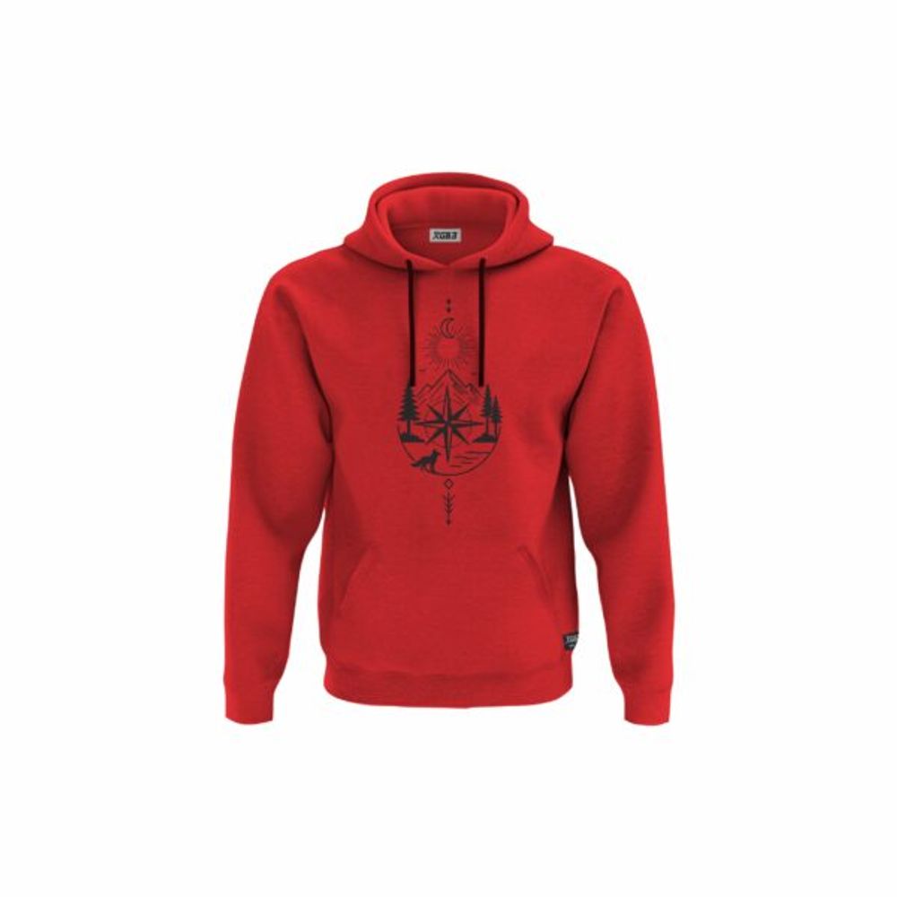 XGB3 Duks sa kapuljačom i džepom Mystical Mountain & Sun Tee Red slika 1