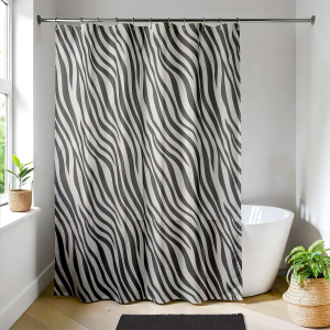 Tendance zavjesa za kadu + 12 bijelih pp kukica 180x200 cm, poliester, naomi
