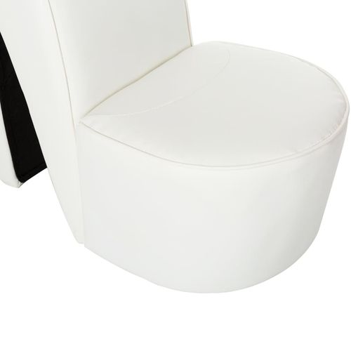 Stolica u obliku visoke pete od umjetne kože bijela slika 27