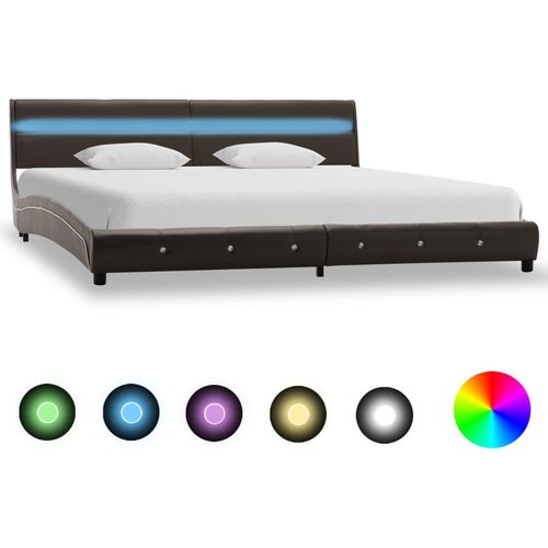 Okvir za krevet od umjetne kože s LED svjetlom sivi 180x200 cm slika 28