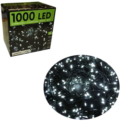 1000 LED, lampica, svjetlost bijela, 8 funkcija slika 1