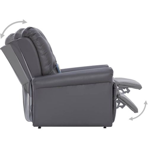 Masažna fotelja od umjetne kože siva slika 31