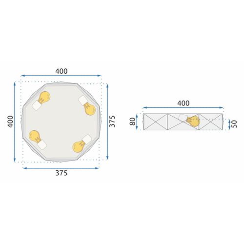 TOOLIGHT Luster Diamond APP876-C Zlatna svjetiljka 40 cm slika 11