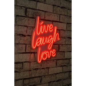 Wallity Ukrasna plastična LED rasvjeta, Live Laugh Love - Red