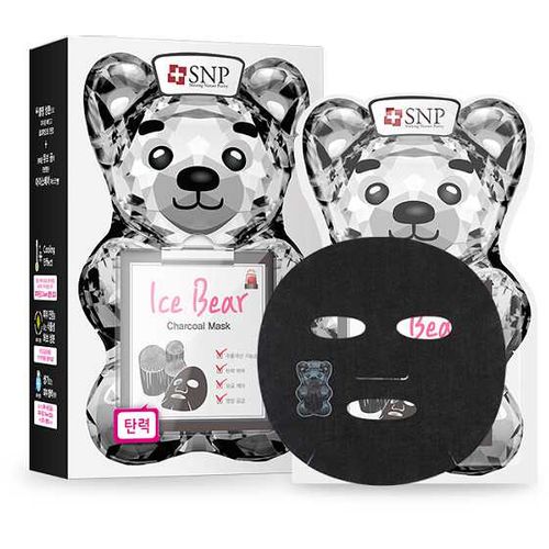 SNP Ice Bear Charcoal Mask 33ml za učvšćivanje i elastičnost kože, sužava pore slika 1