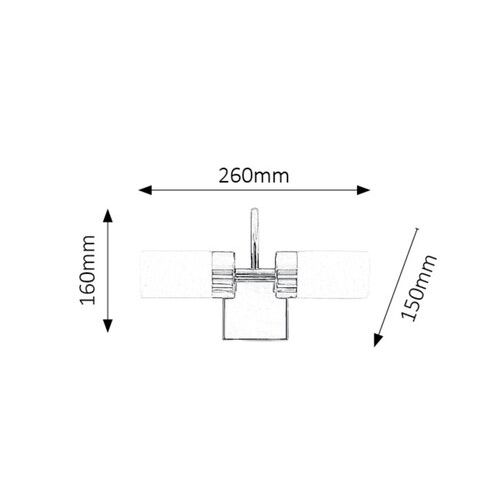 Rabalux Betty zidna lampa LED 2x4W,hrom,IP44 Kupatilska rasveta slika 6