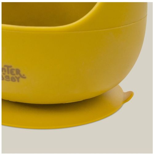 InterBaby Silikonska zdjelica + žlica Ocher Yellow slika 4