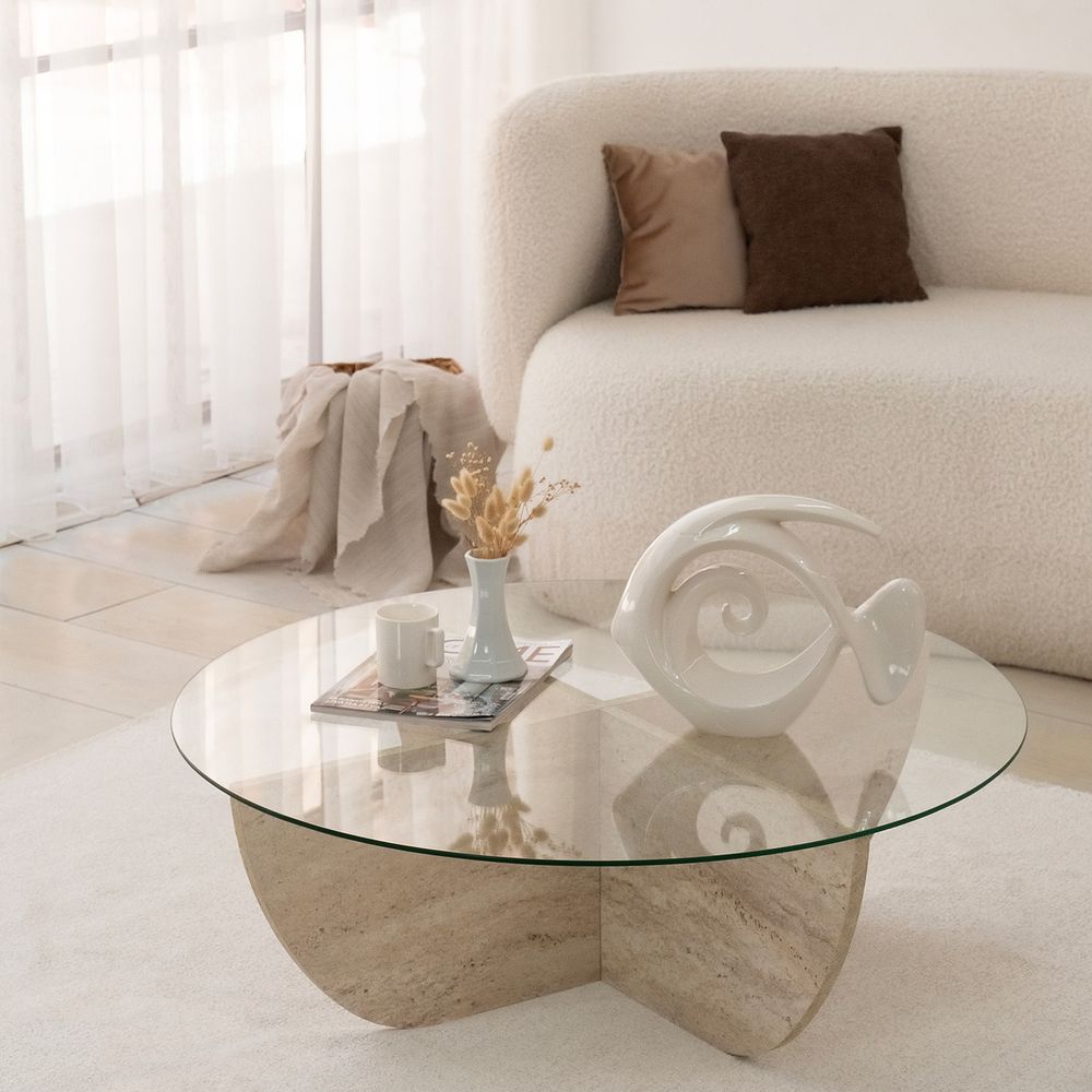 Lily Travertine Kafa Sto slika 6