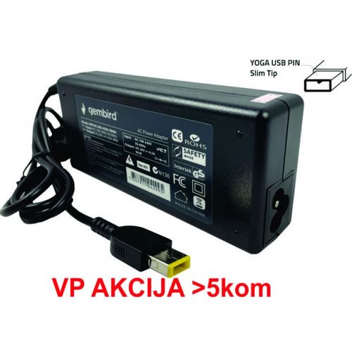 NPA40-200-2250 (IB01) ** Gembird punjac za laptop 40W-20V-2.25A, USB Yellow PIN (643 Alt=IB04) slika 4