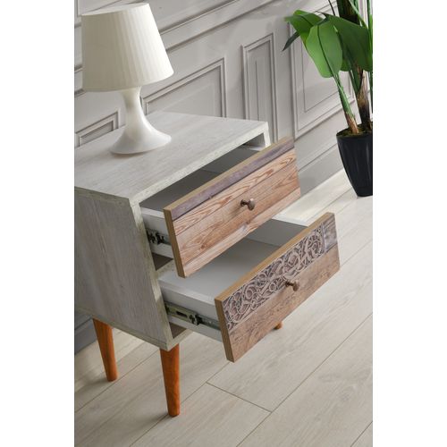 Hanah Home Malmo White Walnut Noćni Stočić slika 3