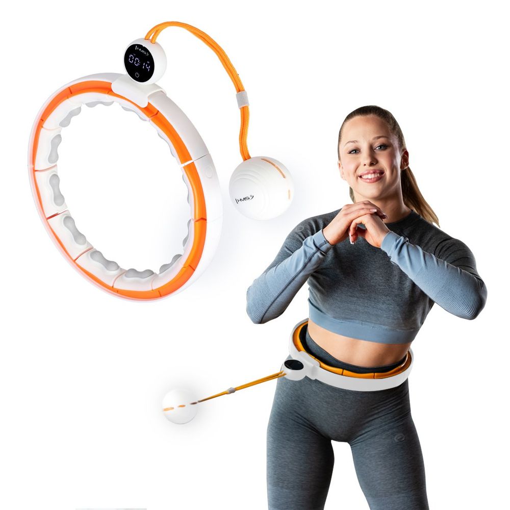 Hhm21 hula hop bijelo/narančasti magnetski s utegom + brojač hms slika 2