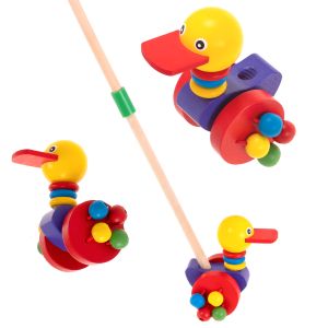 Dječja guralica šarena patkica na štapu