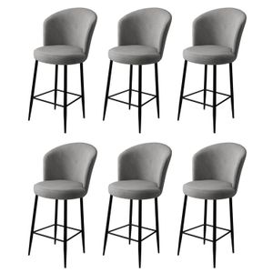 Alte - Sivi, Crni Bar Stolac Set (6 Komada)
