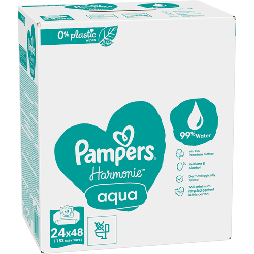 Pampers vlažne maramice Harmonie Aqua 24 x 48 komada slika 2