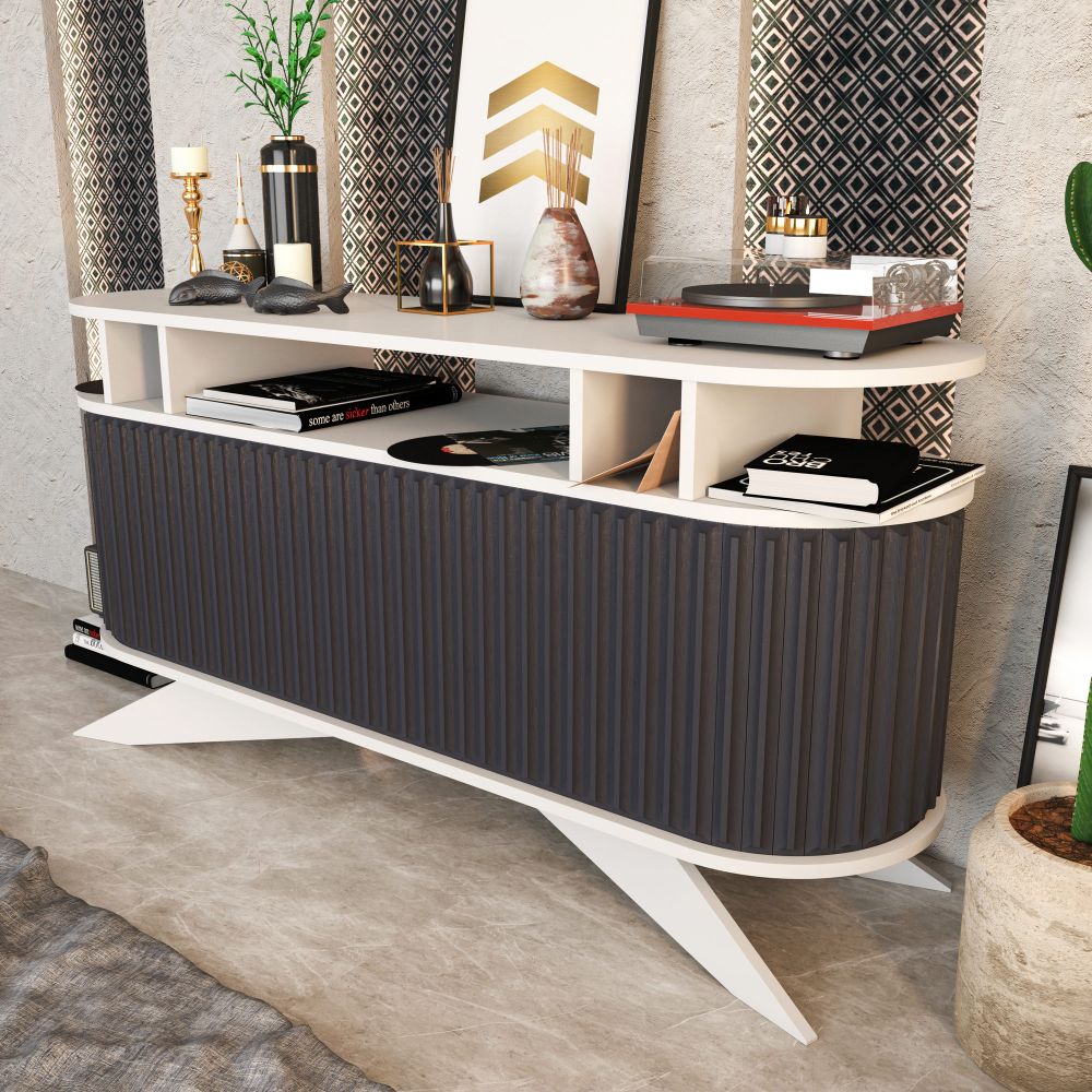 Stor - Bijeli i Antracit Sideboard slika 3