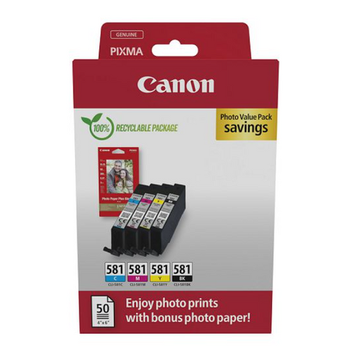 Canon multipack CLI-581 BK C M Y -  Photo Pack 2106C006 slika 1