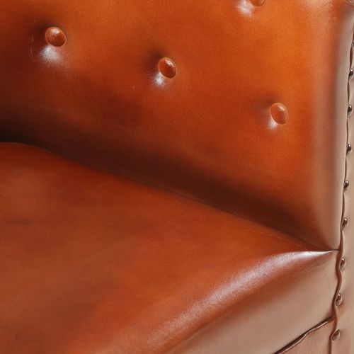 Fotelja od prave kože smeđa slika 11