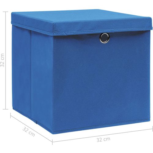 Kutije za pohranu s poklopcima 10 kom plave 32x32x32 cm tkanina slika 5