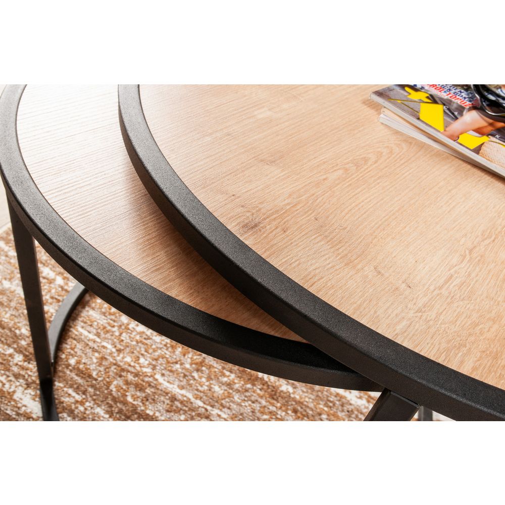 Nesting table Tambur, boje: Hrast, Crna (2 komada) slika 2