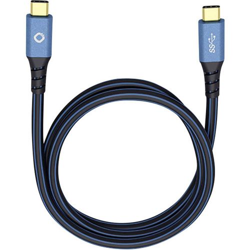 USB 3.0  [1x muški konektor USB-C® - 1x muški konektor USB-C®] 0.50 m plava boja pozlaćeni kontakti Oehlbach USB Plus CC slika 1