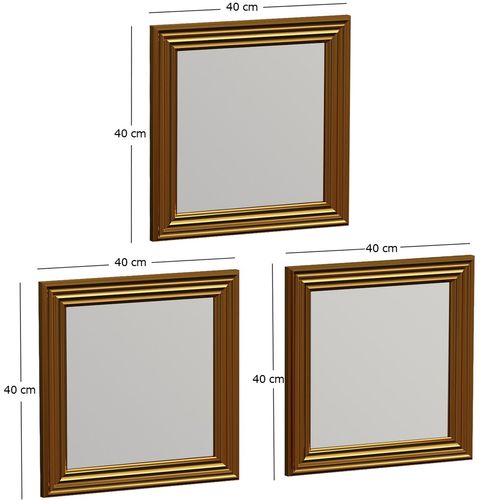 Woody Fashion Set ogledala (3 komada), Zlato, Otto - Gold slika 6