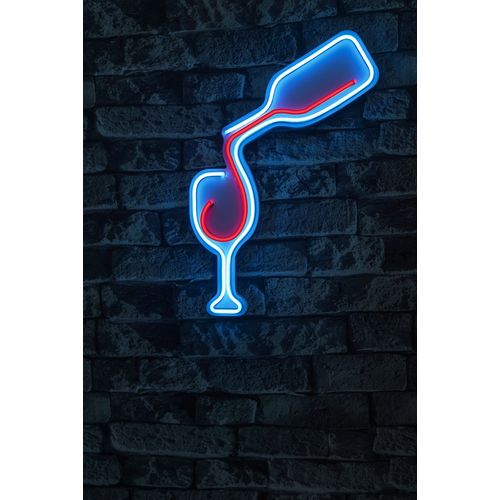 Wallity Ukrasna plastična LED rasvjeta, Wine - Blue, Red slika 10