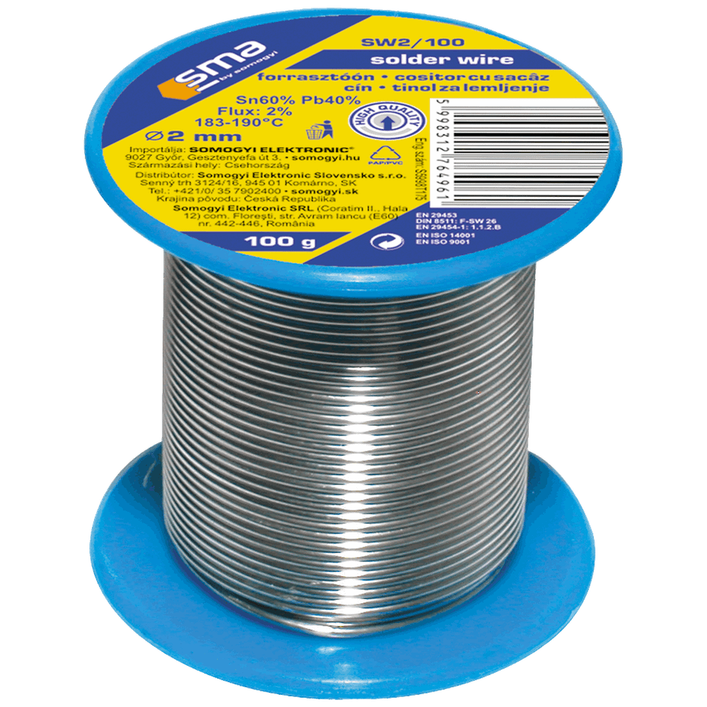 SMA Tinol za lemljenje, Ø2.0 mm, 100g - SW 2/100 slika 1