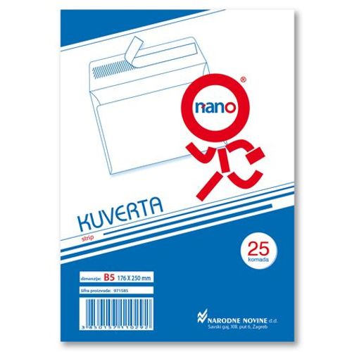 Kuverte 176x250 mm B5-BB strip, bijela, 25/1 slika 2