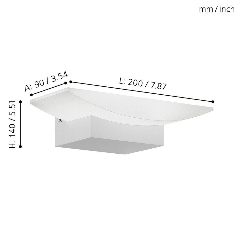 Eglo Metrass Zidna Lampa sa LED Osvjetljenjem, 5,6W, 680lm, Bijela slika 3