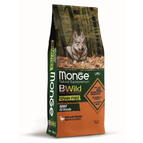 Monge BWild Grain Free Dog All Breeds Adult Duck With Potatoes 2.5 kg slika 1