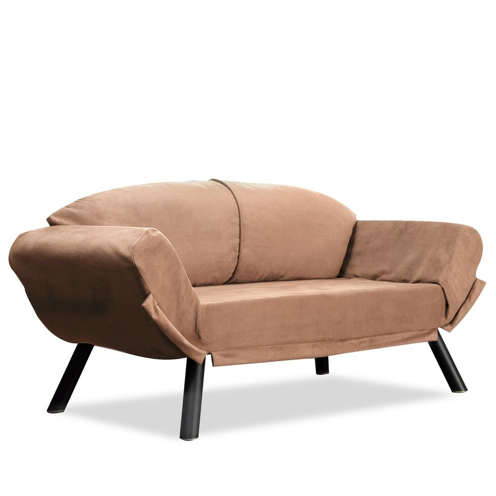 Genzo - Svijetlosmeđi Dvosjedni Sofa-Krevet slika 3