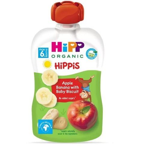 Hipp pouch jabuka, banana i dečji keks 100g 6M+ slika 1