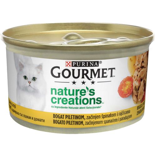 GOURMET Nature's creation s piletinom začinjeno špinatom i rajčicom, 85 g slika 1