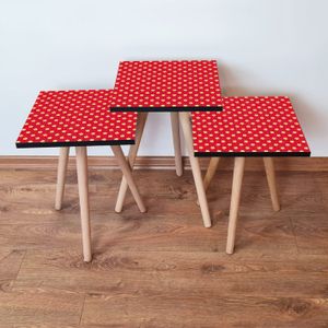 Set Nesting Stolova (3 Komada) 3Shp337 - Boje: Crvena, Žuta