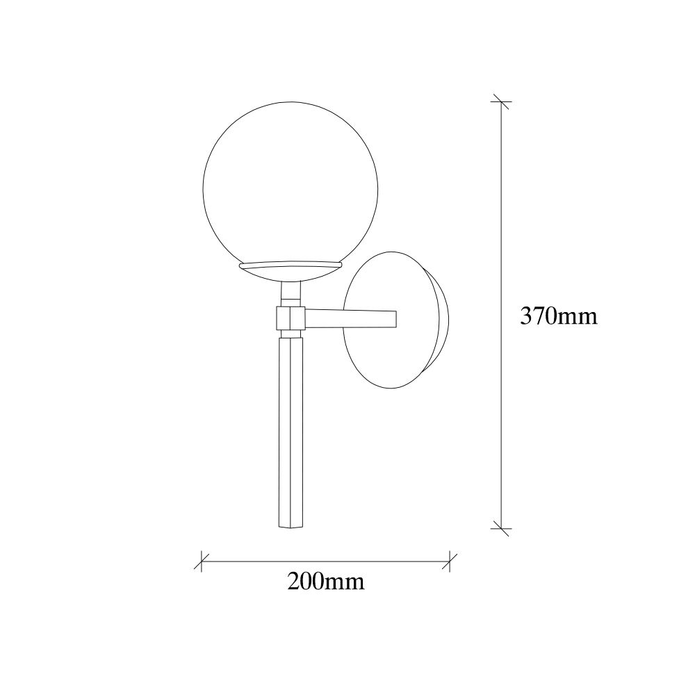 Gondol - 3041 Crno-Bijela Zidna Lampa slika 3