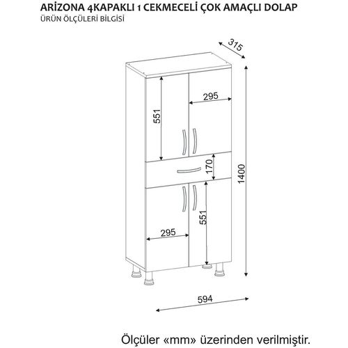 Arizona 4 Kapak - White White Bathroom Cabinet slika 6