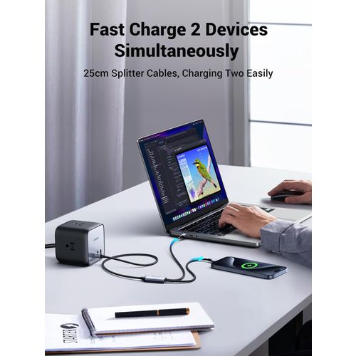 Ugreen 2in1 dual USB-C charging cable with 100W slika 5