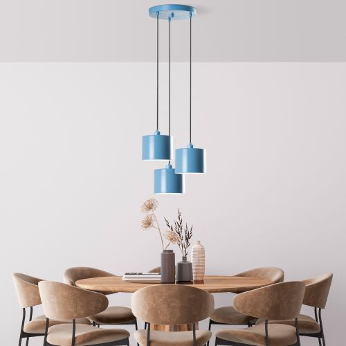 Duz - 195Light Blue - 3 Light Blue Chandelier slika 1