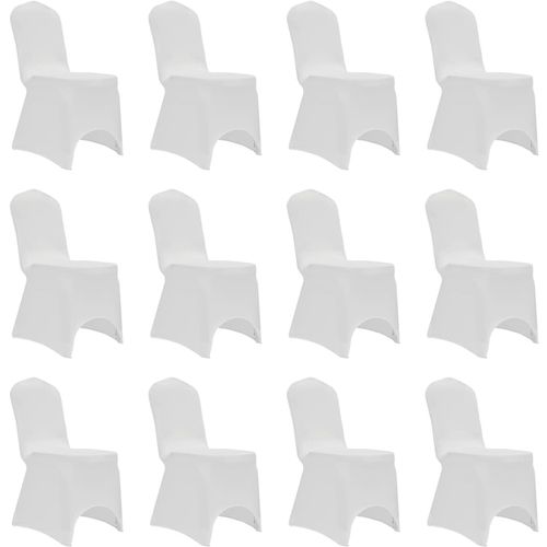 Navlake za stolice rastezljive bijele 12 kom slika 1