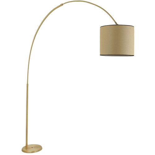 Deve Boynu Eskitme Lambader Pramit Açık Hasır Abajurlu Wicker Floor Lamp slika 1