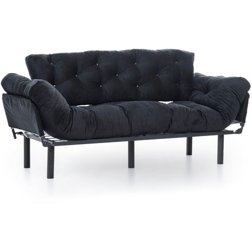 Atelier Del Sofa Trosjed na razvlačenje, Crno, Nitta Triple - Black slika 4